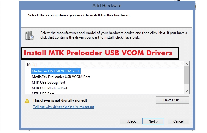 mediatek usb vcom drivers mt6582